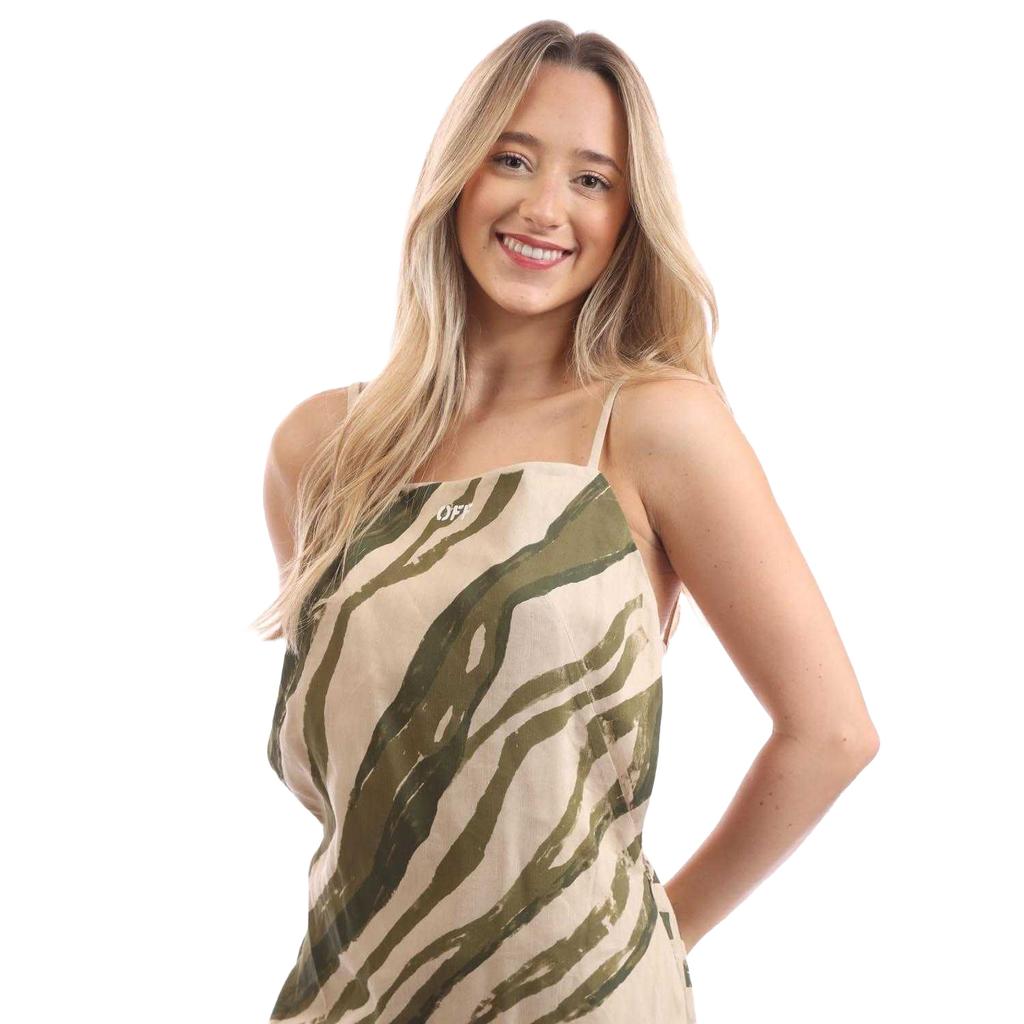 Off White Womens/Ladies Zebra Mini Dress