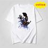 Light And Dark Twin Knights Anime Print Short Sleeve Tshirt  Golden Shield Warrior Dark Assassin Gaming Character Unisex Top