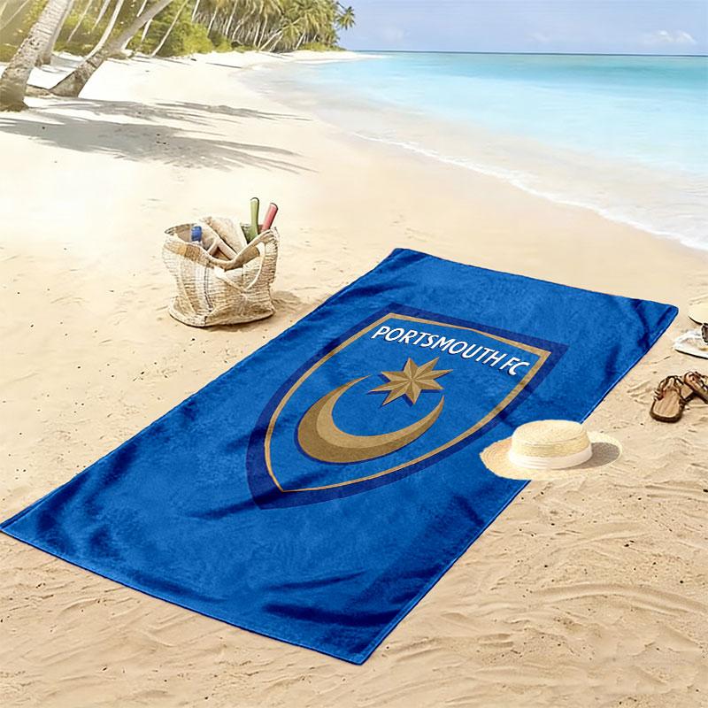 Portsmouth F.C Beach Towel, Large Soft Quick Dry Towel for Beach Camping Swimming