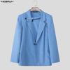 INCERUN Men Sets Lapel Neck Wrap Blazer Tops and Trousers Long Pants Casual Suits Outfits