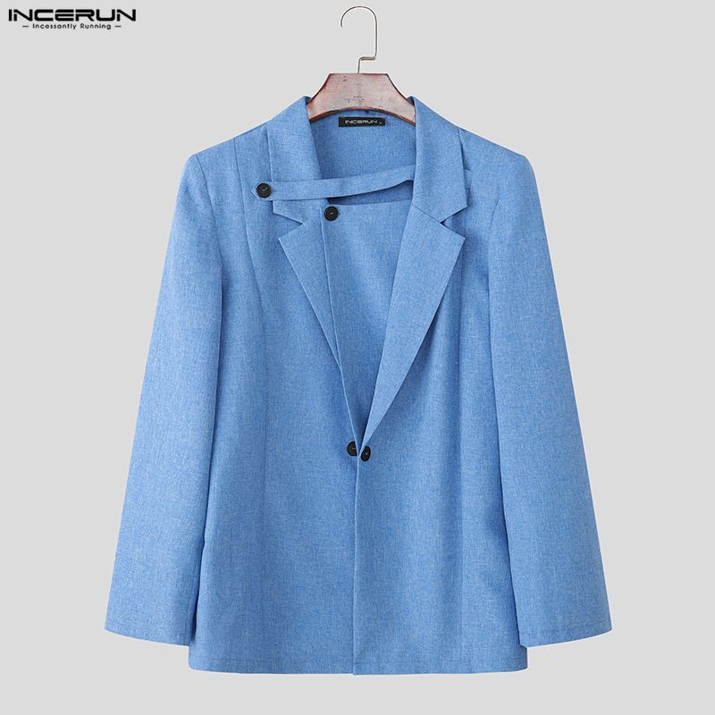 INCERUN Men Sets Lapel Neck Wrap Blazer Tops and Trousers Long Pants Casual Suits Outfits
