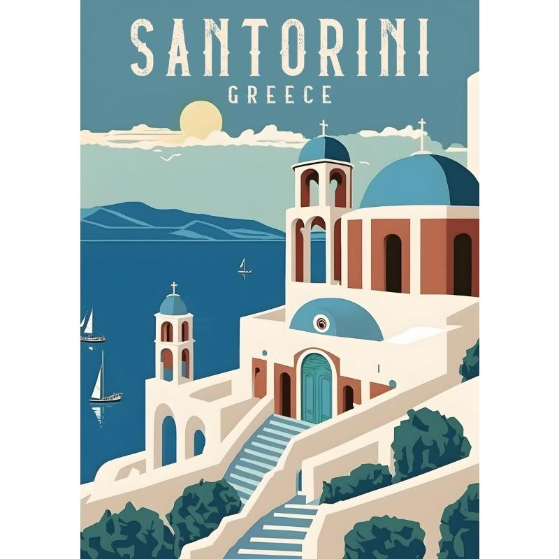 Kerry Vancouver Paris Santorini Kauai Amsterdam Bali Travel Poster Canvas Painting Prints Wall Art Picture for Living Room Decor