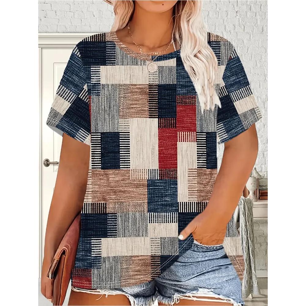 Casual Comfortable Versatile Women's Round Neck Short Sleeves Breathable Loose T-Shirts Women’s