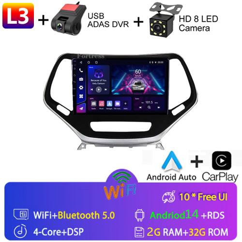 Car Auto For Jeep Cherokee 5 KL 2014 - 2018 Android Radio Carplay 4G GPS Navigation Multimedia Stereo Player QLED BT No 2din DVD