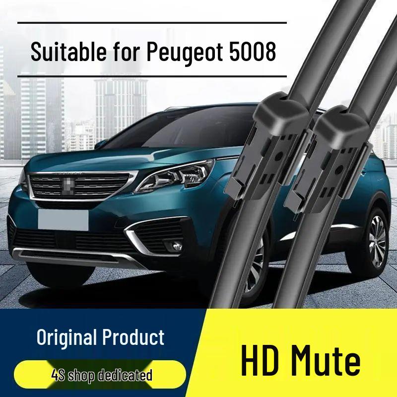 Original Rubber Wiper Blades for Peugeot 5008 - Silent, Frameless, High-Definition Front Windshield Wipers Peugeot 5008 front + rear wipers