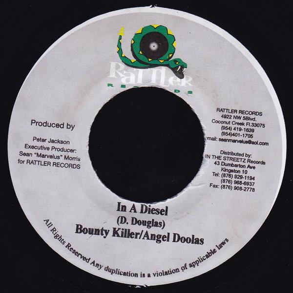 

7-дюймовая пластинка BOUNTY KILLER / ANGEL DOOLAS - In A Diesel NONE Rattler Records 2002 Ямайка Регги, Ска и Даб Б/У