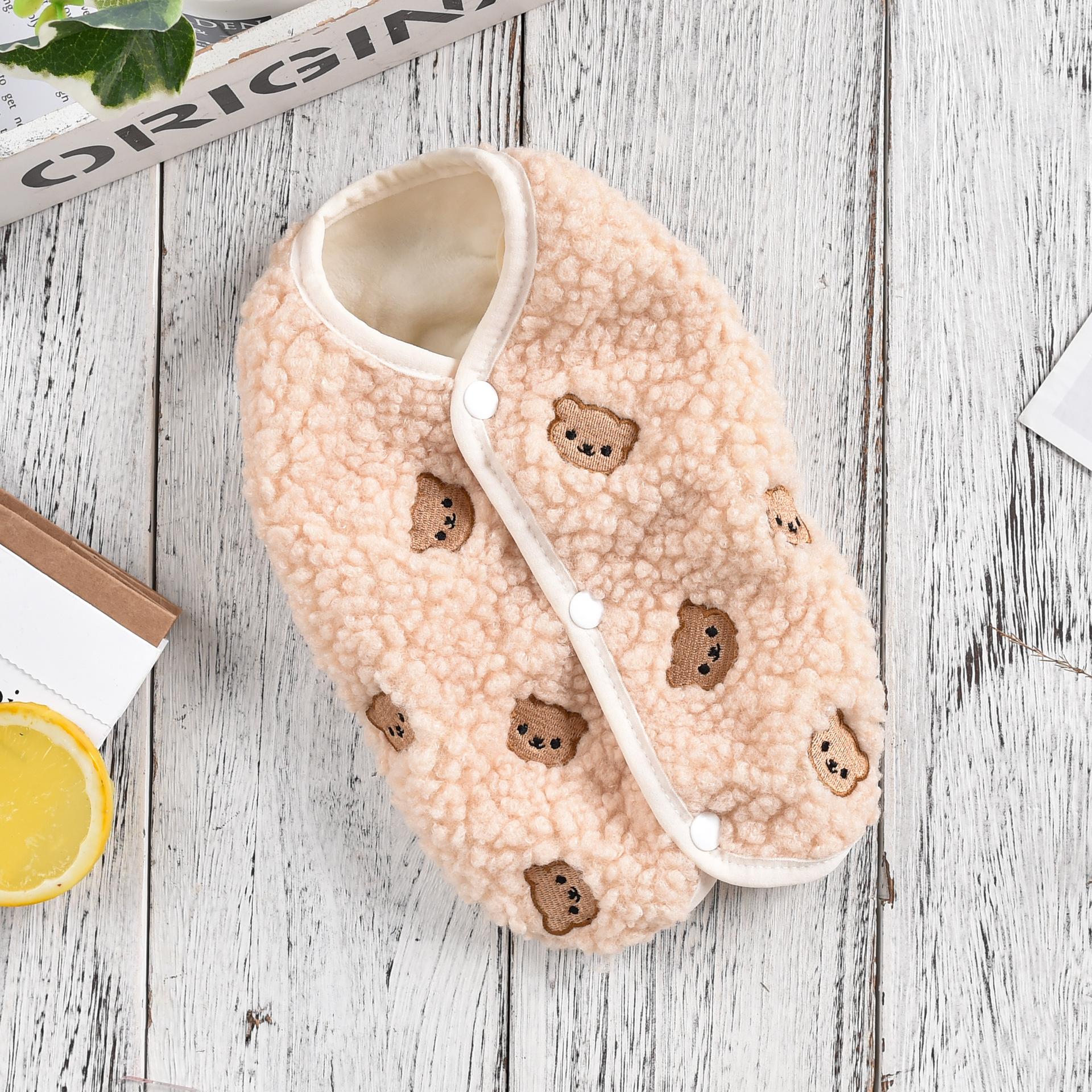 

Милый плюшевый мишка-клубника с теплой спинкой и пряжкой, бархатный топ-майка с плюшевым мишкой, шнауцер, щенок, одежда для маленьких собак S