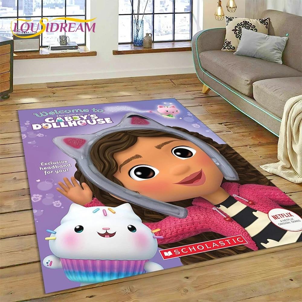 Cartoon Cute Gabbys Dollhouse Girl Carpet Rug for Bedroom Living Room Home Sofa Decoration,Children Game Large Decor Floor Mat