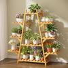 Thickened Bamboo Wall-Leaning Balcony Flower Stand & Plant Display Rack