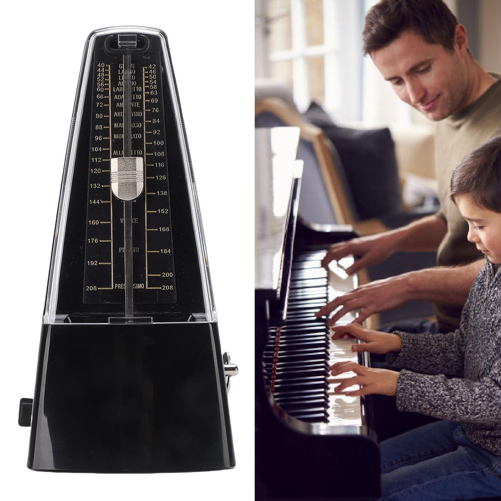 Metronome for Piano Guitar Violin Rhythm Practice Tool No Battery Needed Mechanical Metronome Black