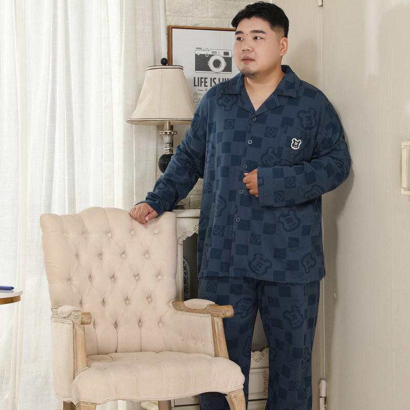 

Meijiyunqiu Men s Plus Size Cotton Striped Pajamas Set 5XL (240-280 lbs)