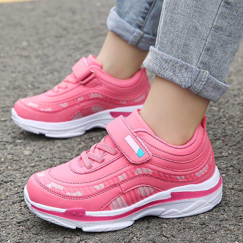 Girls Sport Shoes Waterproof Running Kids Sneakers Casual Leather Pink Breathable Fashion Anti-Slip Lightweight Children Shoes