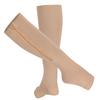 2pcs Zippered Compression Socks Support Stockings Elastic Open Toe Leg Support Stocking