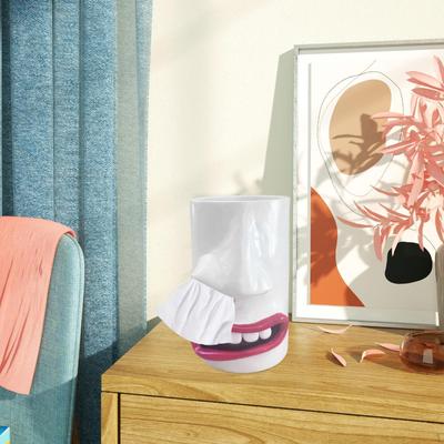 Playful Tissue Box Funny Holder Statue Resin Craft Paper Towel Container
