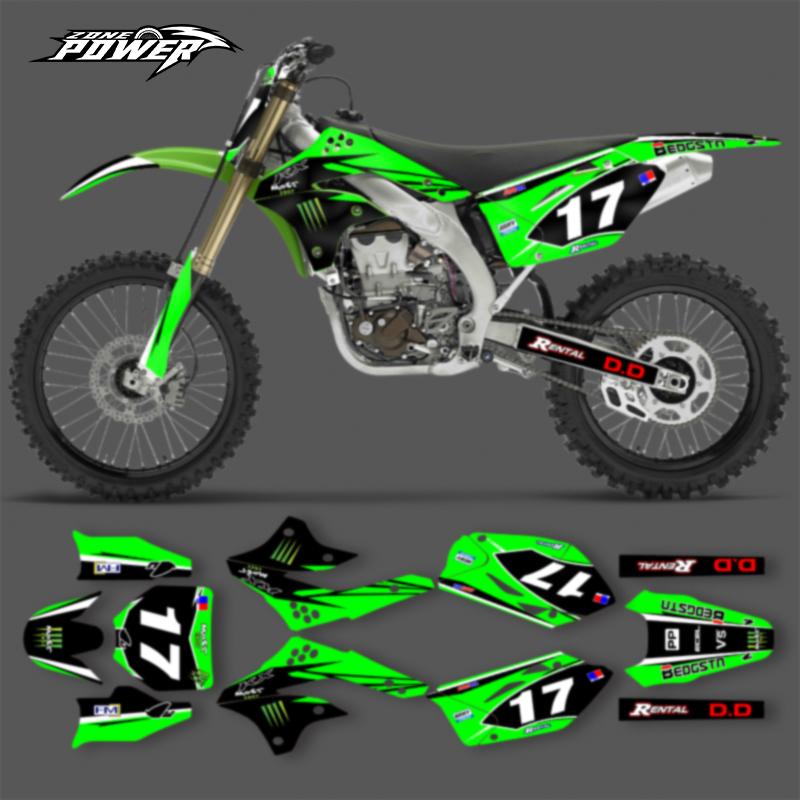 Powerzone For KAWASAKI KXF450 KX450F KXF 450 2006 2007 2008 Custom Team Motorcycle Graphics Decal Stickers Kits