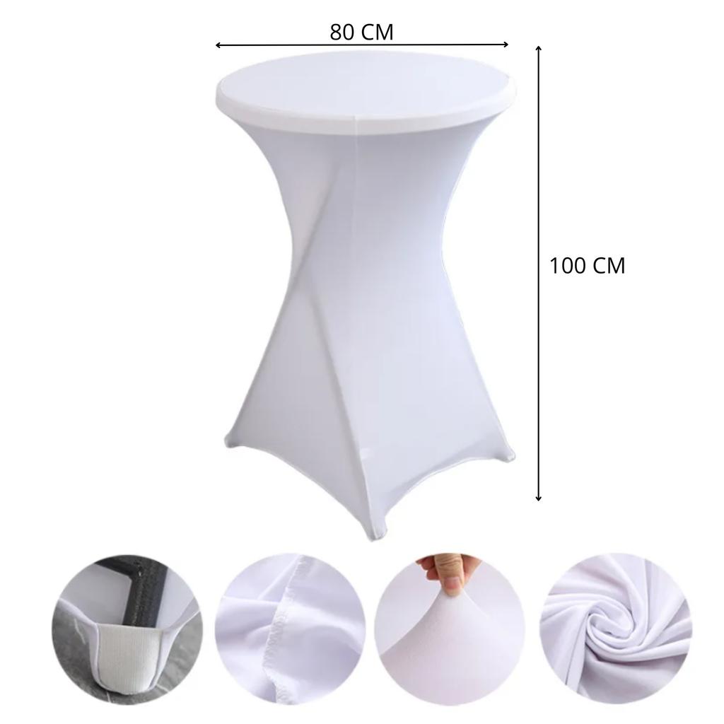 Tablecloth Cover for a Cocktail Bar Table White 80X110Cm [25F]