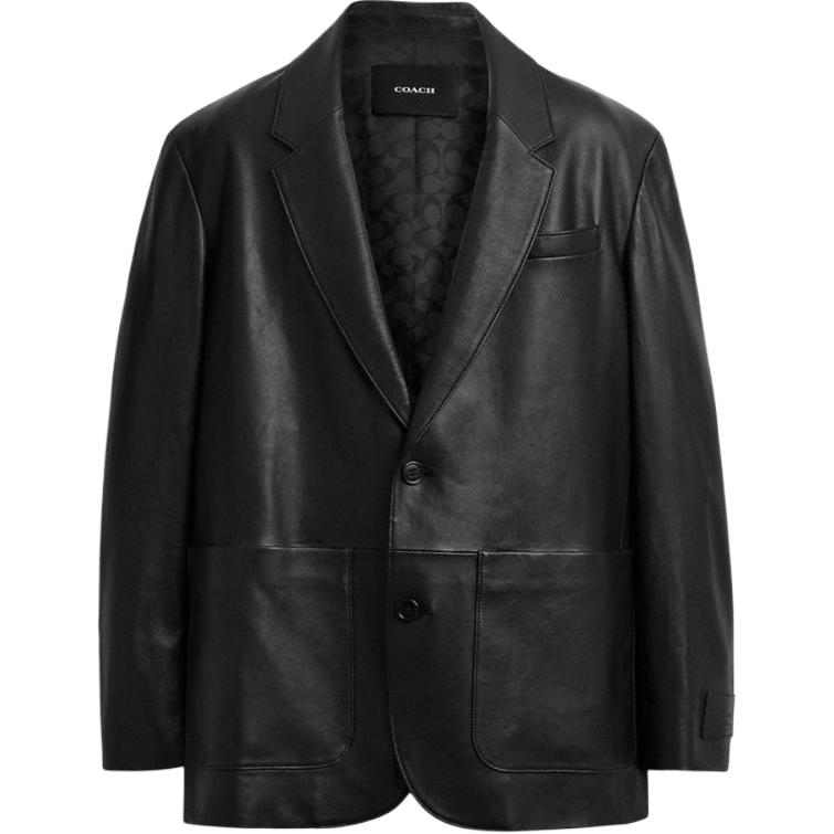 COACH Leather Jacket Men's Black CBR20-BLK