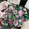 New Luxury Women Silk Scarves Square Flower Plants Printed Shawl Bandana Designer Scarf Headband Lady Fashion
