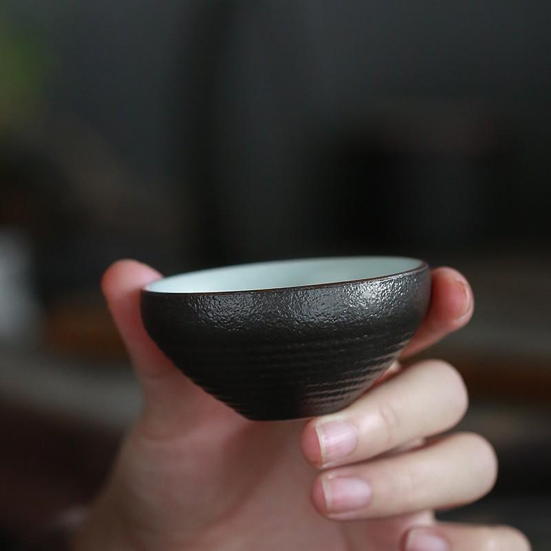 Black Pottery Ceramic Tea Cup Kung Fu Tea Set Small Tea Bowl