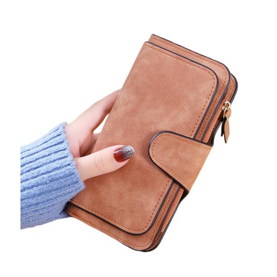 Women Long Wallet Large Capacity Wallet with Zipper Pocket 16 Card Slots ID Window Faux Leather Travel Clutch Wallet for Cash Management