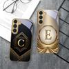 Gorgeous letter gold "R" For Samsung Galaxy S26 S20 FE S21 S22 S23 Plus S24 Ultra S25Ultra S21+  S22Plus Golden glass phone case