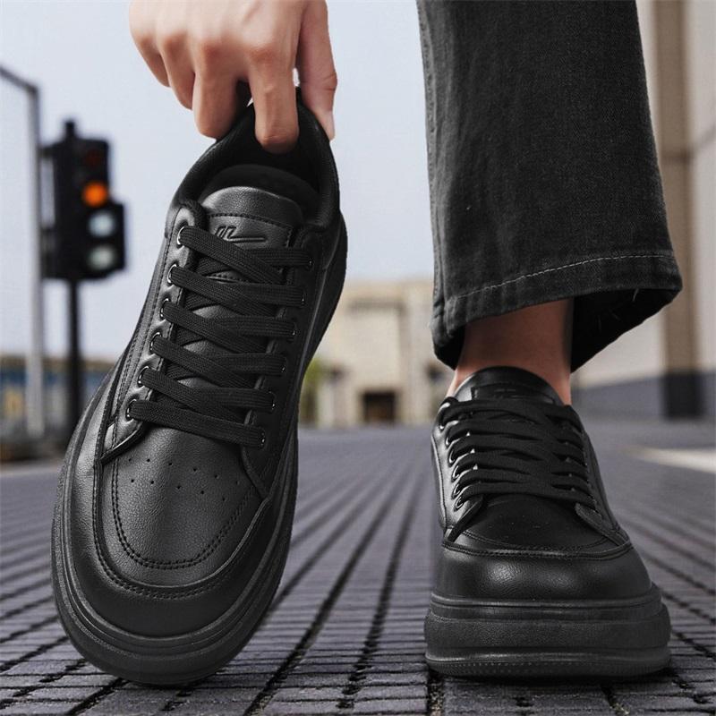 Warrior Fashion Versatile Trendy Retro Daily Commuting Slip-Resistant Durable Balance Support Low-Top Skate Shoes Men sneaker Black WXP(WZ)-281704