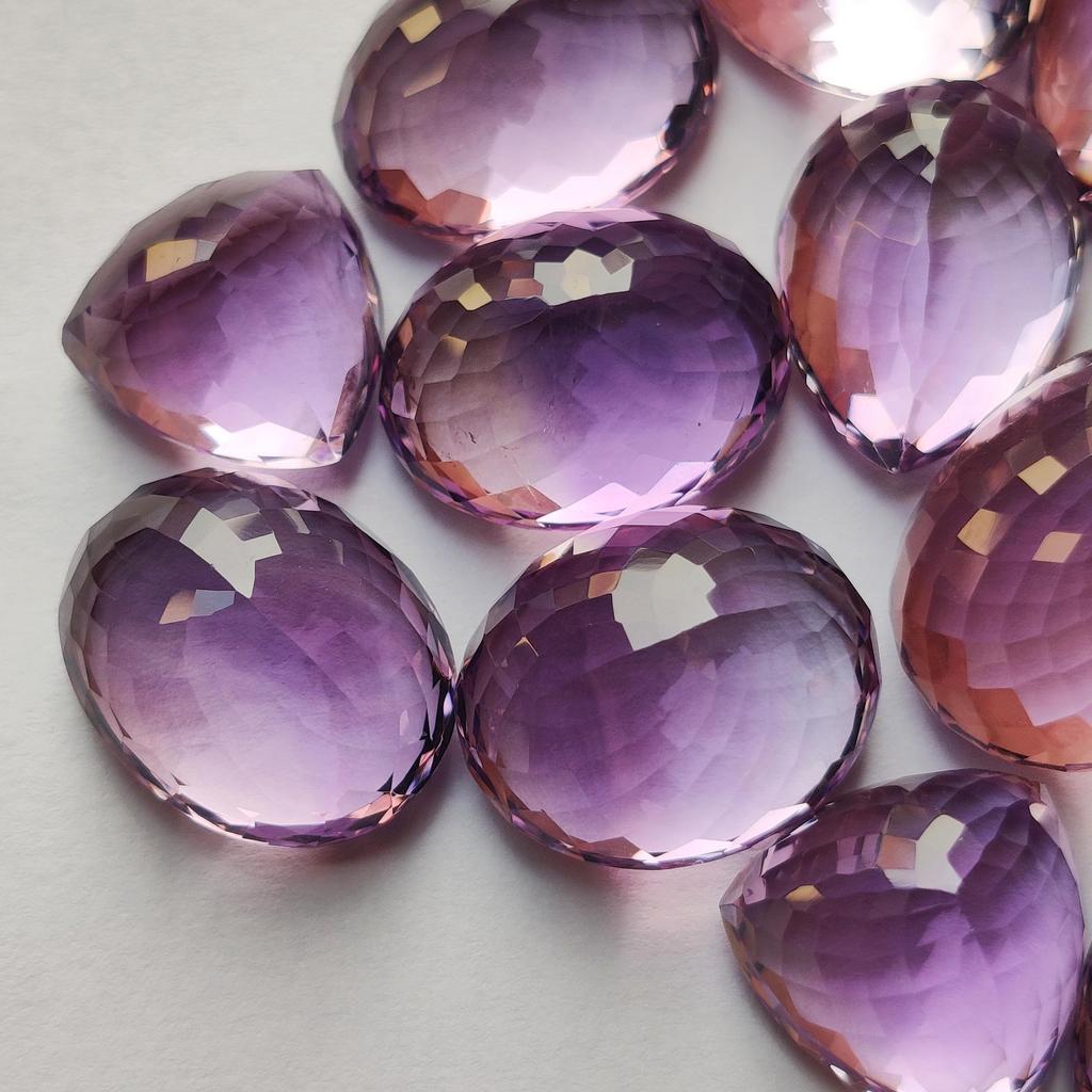 Natural Loose Amethyst Cut Stone Lot, Amethyst Faceted Gemstone Lot, 10 To 20 Carat Average Size Amethyst Mix Shape Lot.