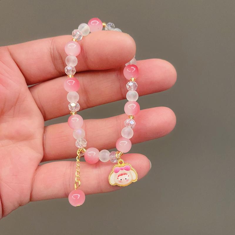 Cartoon Cute Sanrio  Bracelet Girls Kawaii Bracelet Creative Hello Kitty Beaded Bracelet Girl Gifts