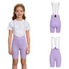 Kids Girls Cycling Bib Shorts High Waist V-Front 3D Padded Bike Shorts with Mesh Straps for Outdoor Sports Training