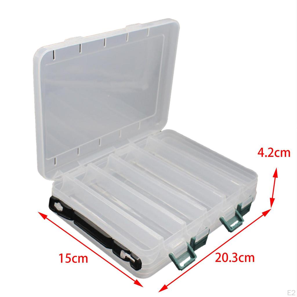 Fishing Tackle Box Container Lure Case, Hooks Lightweight Double Sided Removable Handle
