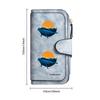 Whale Print Long Wallet for Women Leather Forever Card Holder Fashion Portable Purse