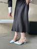 Fashion Pointed Toe Women Sandals Black Silver White Summer Dress Shoes Thin High Heels Ankle Strap Party Pumps Wedding Sexy Pumps 35-39