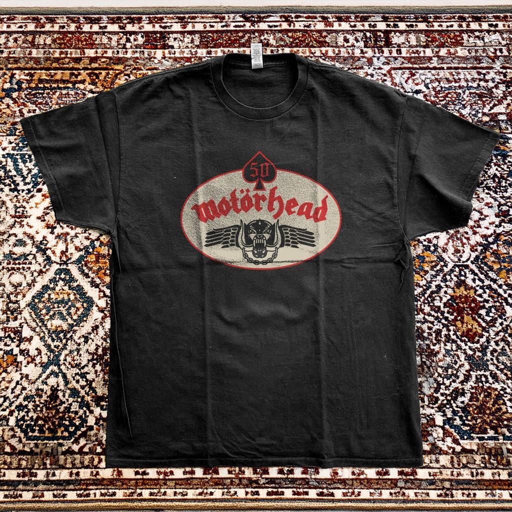 Motorhead 50th Emblem Patch Unisex Black Cotton T-shirt S-5XL