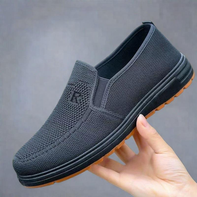 Beef Tendon Sole ****** and Autumn Flying Weaving Old ******* Cloth Shoes Men's Shoes Single Shoes Breathable Casual S**t Sole Middle-
