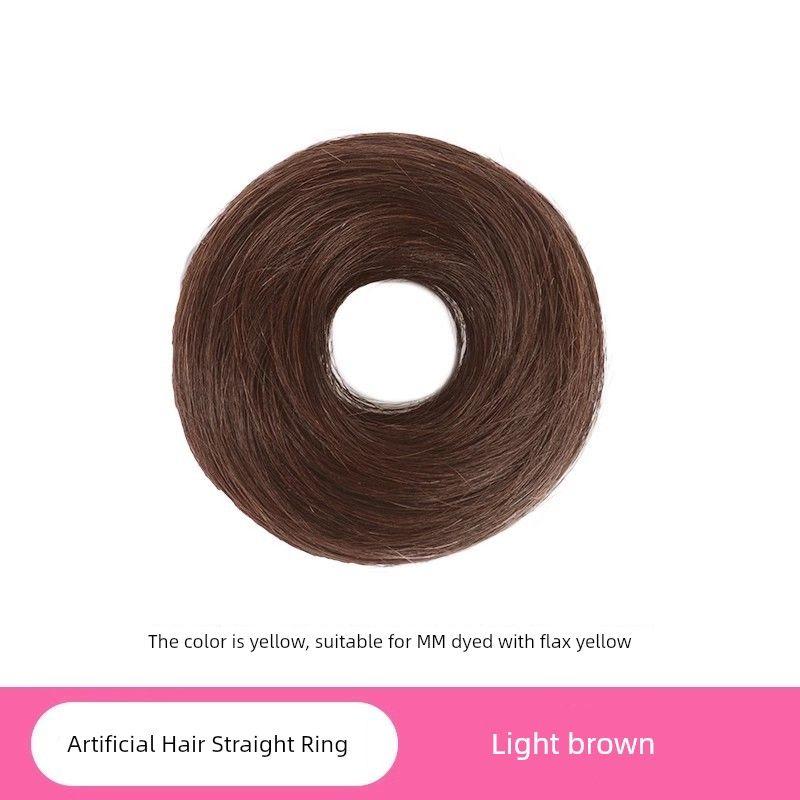 

Bun Wig Grip Women New Chinese Style Hairpin Low Tie Flower Brace Temperament All-Match Dragon Beard Up-do Wig Hair Bag Hair ring experience [light brown]]