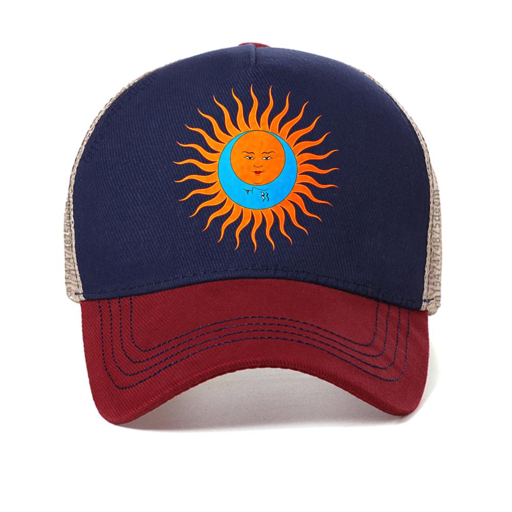 Crimson King Sun & Moon Graphic Print Baseball Cap Outdoor King Crimson Larks Tongues Cap Summer Mesh Adjustable Snapback Hats