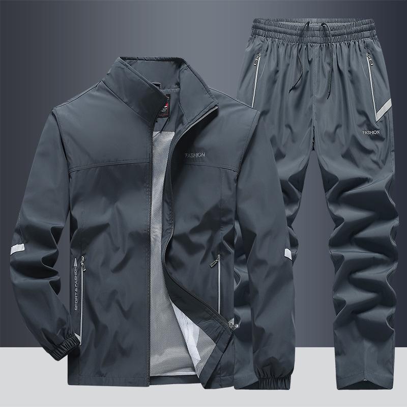Men's Spring/Autumn Long Sleeve Casual Sports Suit - Middle-aged & Elderly Running Wear