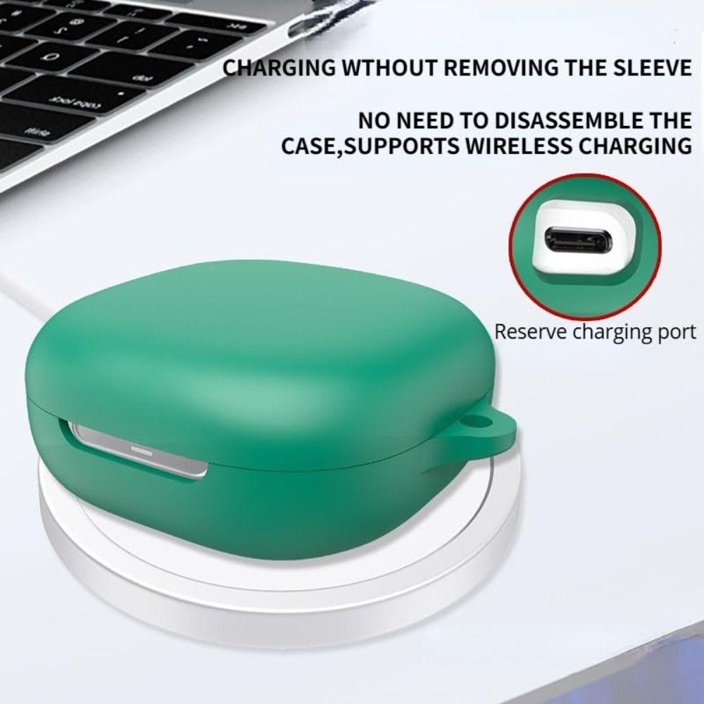 Anti-fall Earphone Case with Carabiner Silicone Earbuds Cover Dustproof Shockproof Charging Box Shell for SHOKZ OpenFit 2+ T921