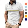 Men's Short-sleeved Polo Shirt with Button Detailing for Summer