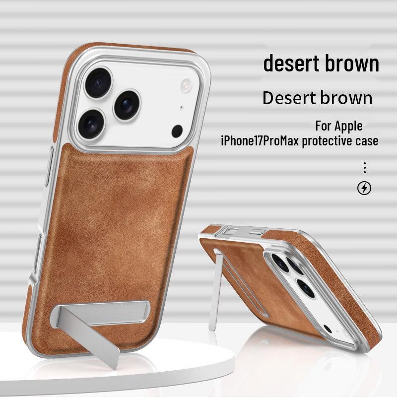 Light Luxury Electroplated Leather Texture Phone Case for iPhone 17 Pro Max