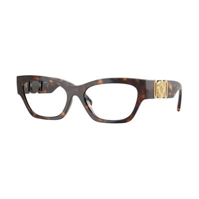 Temple Logo Plastic Butterfly Optical Frame Women's Tortoise Shell 17550677 0VE3367U 108 havana-Tortoiseshell 52