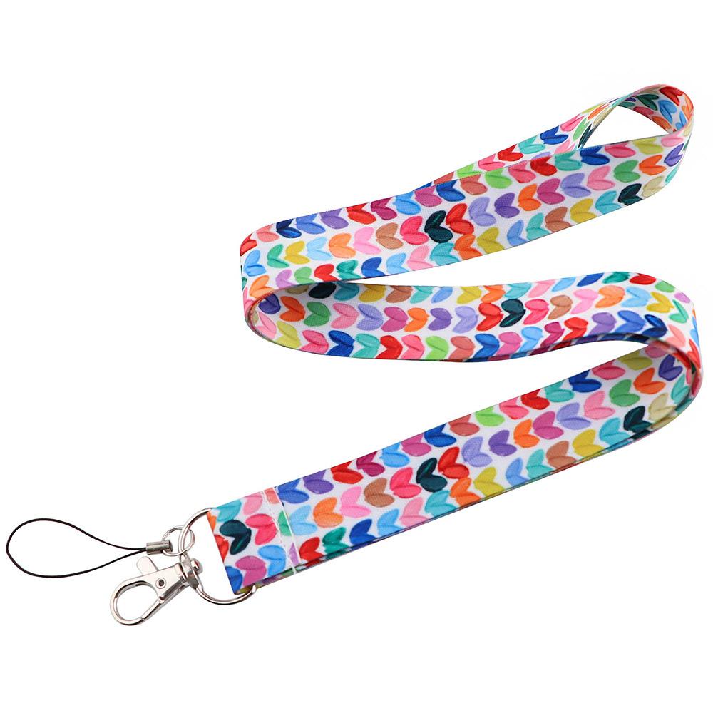 Colorful Cute Heart Neck Teacher Lanyard for Keys Keychain Badge Holder ID Credit Card Pass Key Ring Neck Straps Nurse Gift