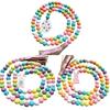 Colorful Easter Wood Bead Garland With Tassel And Bunny Tag Boho Decor Hanging Farmhouse Rustic Bead Easter Decorations For Home