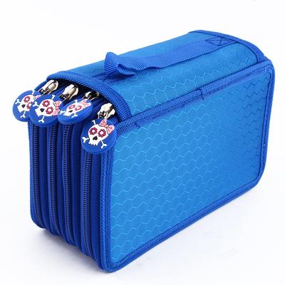 ZJchao 72pcs Colors Pencil Case Pen Bag Pouch Large Capacity Multi Layer Pencil Organizer Blue