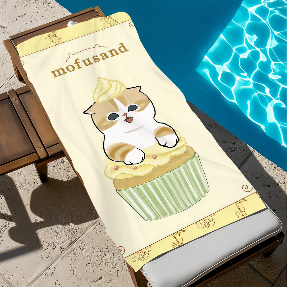 kawaii cartoon cat kitten cute M-Mofusand Towel soft Beach Towels Trip swim Pool bathing Towel Gym Spa home Decor Gift Holiday