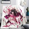 1PC Demon Slayer Print Flannel Blanket, High quality All Seasons, Home Decor, Warmth and Comfort, Perfect for Christmas Gifts