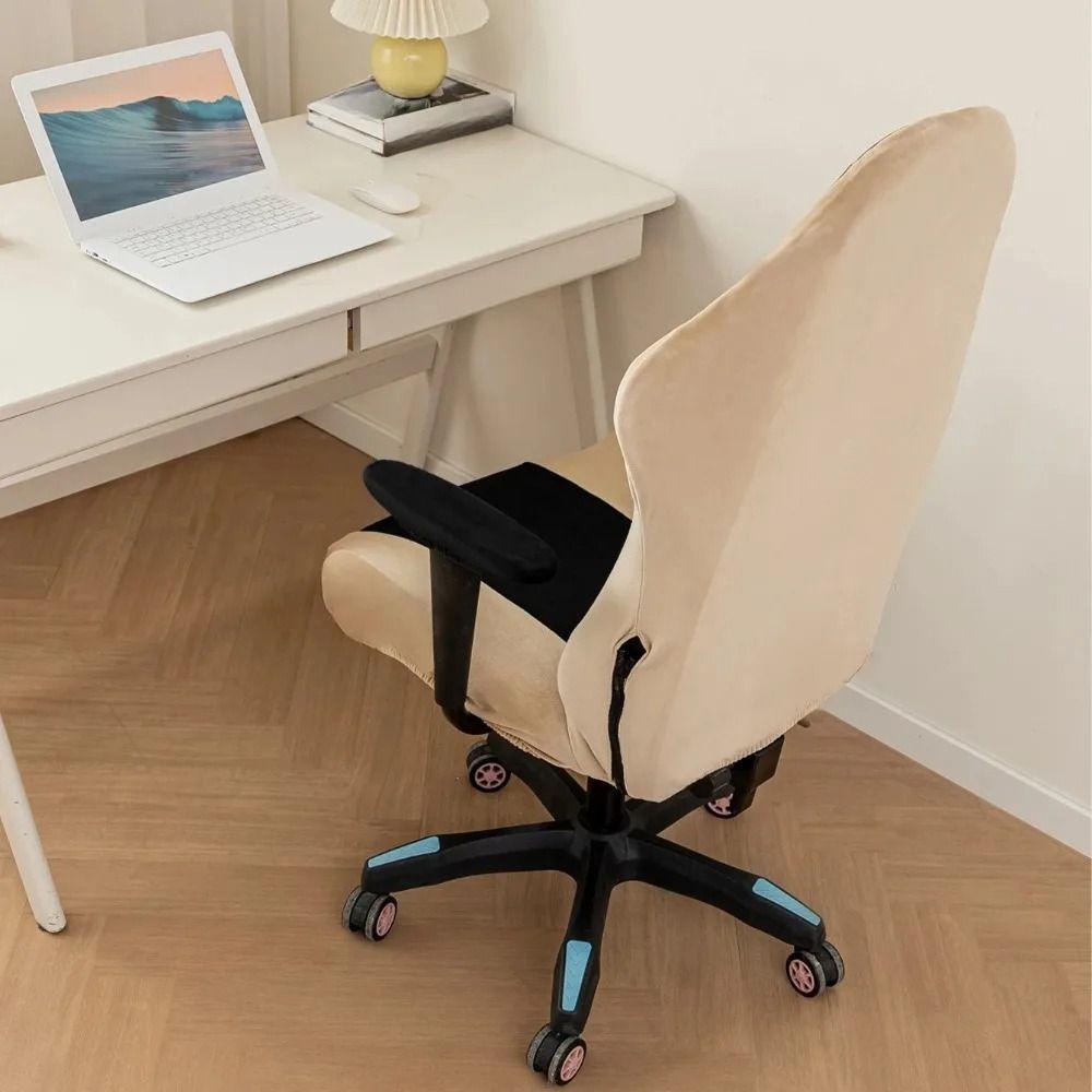1Set Fleece Jacquard Chair Cover Set Office Computer Chair Seat Protect Covers Gaming Chair Cover