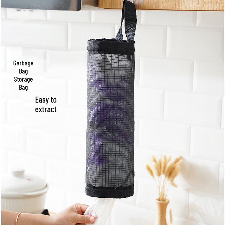 Wall-Mounted Kitchen Garbage Bag Storage with Drawstring