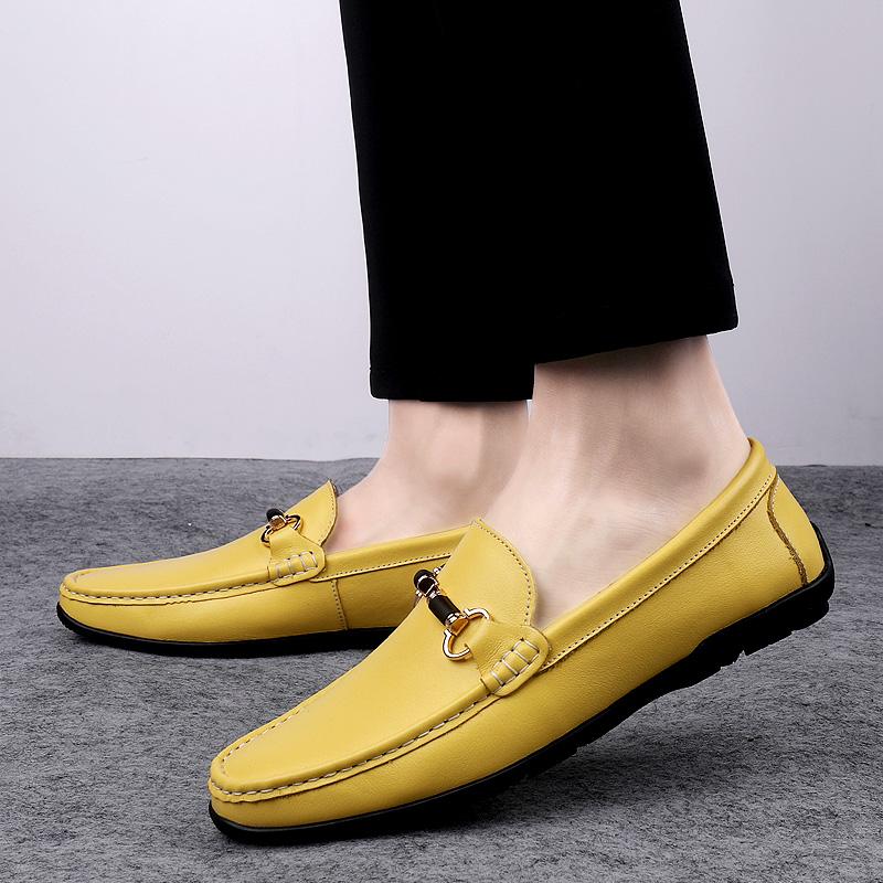 Fashion Men Casual Shoes Breathable Genuine Leather Loafers Business Office Shoes For Men Driving Moccasins Comfortable Slip On Shoes