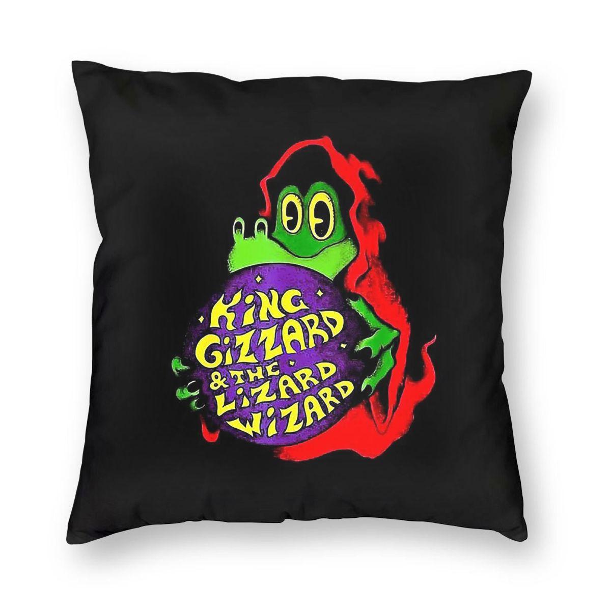 

King Gizzard And The Lizard Wizard Square Pillowcase Polyester Linen Velvet Pattern Zip Decor Sofa Seater Cushion Case 30cmx30cm